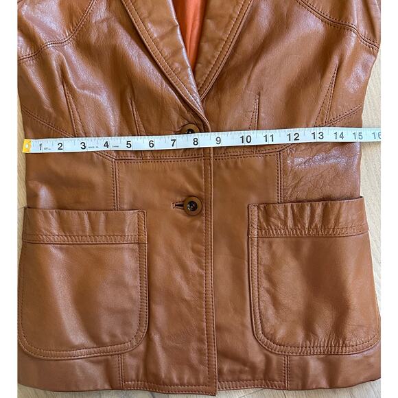Vintage Casablanca for Guys for Gals Brown Leather Jacket 70s Western Retro - Picture 5 of 7